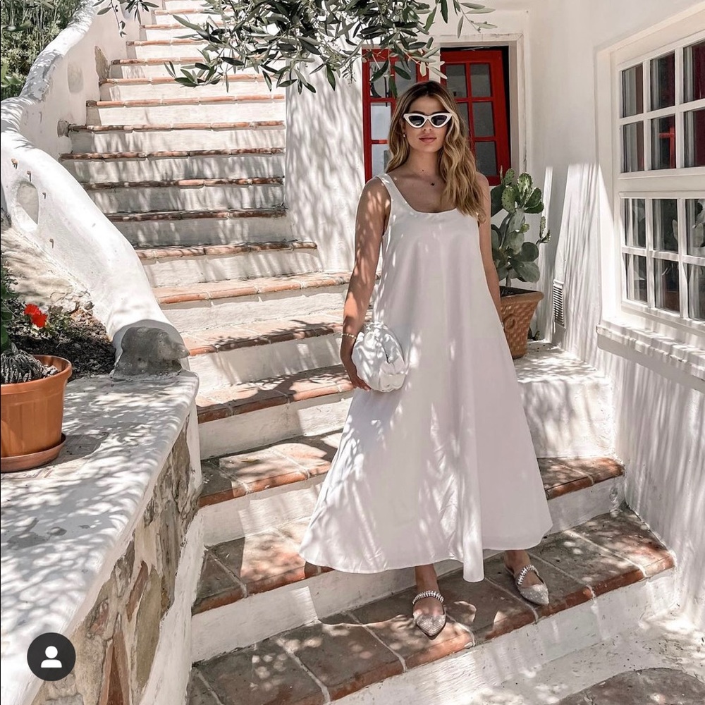 Zara White Linen Blend Dress - Picture 1 of 10